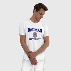 Пижама хлопковая мужская BAUMAN University, цвет: белый — фото 2