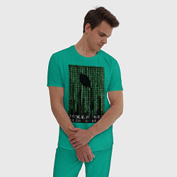 Пижама хлопковая мужская Ложки нет - дело в тебе, цвет: зеленый — фото 2