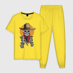 Пижама хлопковая мужская Ковбой, цвет: желтый