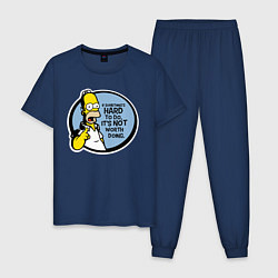 Пижама хлопковая мужская Гомер Симпсон, цвет: тёмно-синий