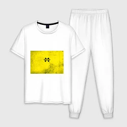 Пижама хлопковая мужская Metro Exodus: Yellow Grunge, цвет: белый