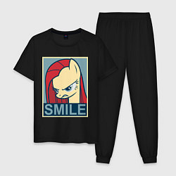Пижама хлопковая мужская MLP: Smile, цвет: черный