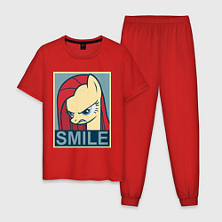 Пижама хлопковая мужская MLP: Smile, цвет: красный