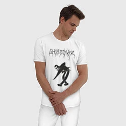 Пижама хлопковая мужская Ghostemane 3, цвет: белый — фото 2
