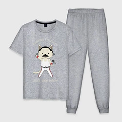 Пижама хлопковая мужская Фредди Киса, цвет: меланж