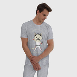 Пижама хлопковая мужская Фредди Киса, цвет: меланж — фото 2
