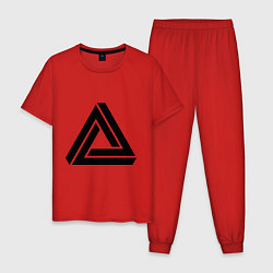 Пижама хлопковая мужская Triangle Visual Illusion, цвет: красный