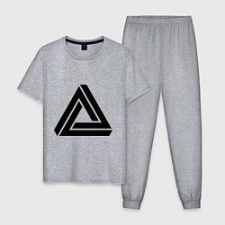 Пижама хлопковая мужская Triangle Visual Illusion, цвет: меланж