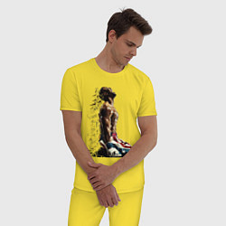 Пижама хлопковая мужская Крид, цвет: желтый — фото 2