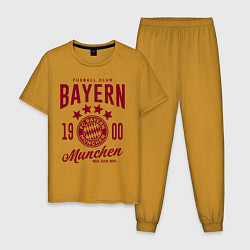 Пижама хлопковая мужская Bayern Munchen 1900, цвет: горчичный