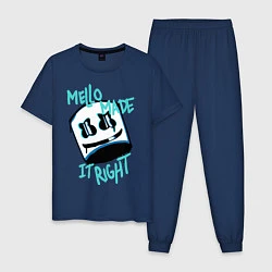 Пижама хлопковая мужская Mello Made it Right, цвет: тёмно-синий