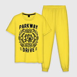 Пижама хлопковая мужская Parkway Drive: Australia, цвет: желтый