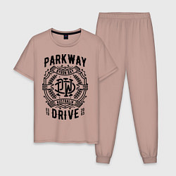 Пижама хлопковая мужская Parkway Drive: Australia, цвет: пыльно-розовый