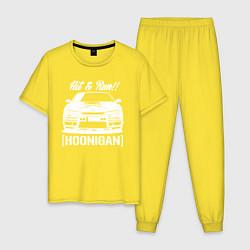 Пижама хлопковая мужская Nissan Silvia S14 Hoonigan, цвет: желтый