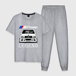 Пижама хлопковая мужская BMW M Power: Legend, цвет: меланж
