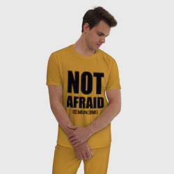 Пижама хлопковая мужская Not Afraid, цвет: горчичный — фото 2