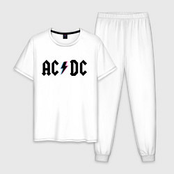Пижама хлопковая мужская AC/DC, цвет: белый
