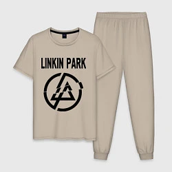 Пижама хлопковая мужская Linkin Park, цвет: миндальный