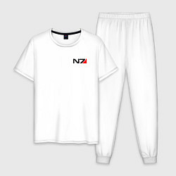 Пижама хлопковая мужская Mass Effect N7, цвет: белый