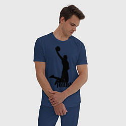 Пижама хлопковая мужская Jordan Basketball, цвет: тёмно-синий — фото 2
