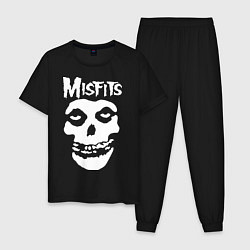 Пижама хлопковая мужская Misfits, цвет: черный