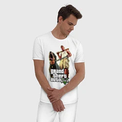 Пижама хлопковая мужская GTA 5: Man & Dog, цвет: белый — фото 2