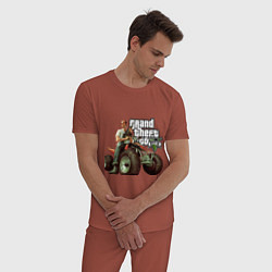 Пижама хлопковая мужская GTA 5: Trevor, цвет: кирпичный — фото 2