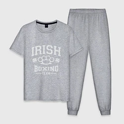 Пижама хлопковая мужская Irish Boxing, цвет: меланж