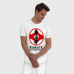 Пижама хлопковая мужская Karate Kyokushin, цвет: белый — фото 2