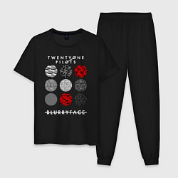 Пижама хлопковая мужская TOP: Blurryface, цвет: черный