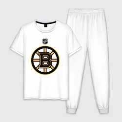 Пижама хлопковая мужская Boston Bruins NHL, цвет: белый