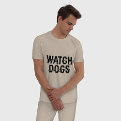 Пижама хлопковая мужская Watch Dogs, цвет: миндальный — фото 2