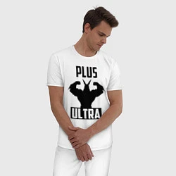 Пижама хлопковая мужская PLUS ULTRA черный, цвет: белый — фото 2
