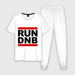 Пижама хлопковая мужская RUN DNB, цвет: белый