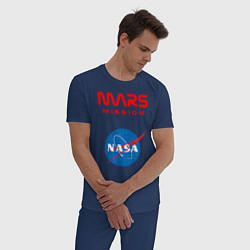 Пижама хлопковая мужская Nasa Mars mission, цвет: тёмно-синий — фото 2