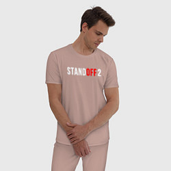 Пижама хлопковая мужская STANDOFF 2, цвет: пыльно-розовый — фото 2