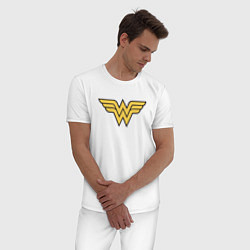 Пижама хлопковая мужская Wonder Woman, цвет: белый — фото 2