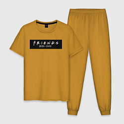 Пижама хлопковая мужская Television Series Friends, цвет: горчичный