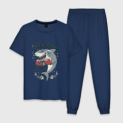 Пижама хлопковая мужская Shark Team, цвет: тёмно-синий