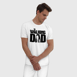 Пижама хлопковая мужская The walking dad, цвет: белый — фото 2