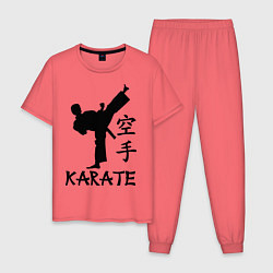 Пижама хлопковая мужская Karate craftsmanship, цвет: коралловый