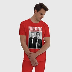 Пижама хлопковая мужская Lindemann, цвет: красный — фото 2