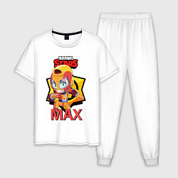 Пижама хлопковая мужская BRAWL STARS MAX, цвет: белый