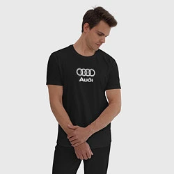 Пижама хлопковая мужская Audi Ауди, цвет: черный — фото 2