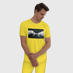 Пижама хлопковая мужская Открой свою галактику, цвет: желтый — фото 2