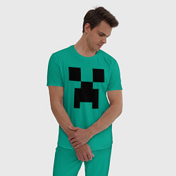Пижама хлопковая мужская Minecraft, цвет: зеленый — фото 2