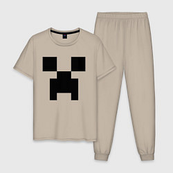 Пижама хлопковая мужская Minecraft, цвет: миндальный