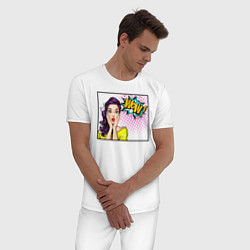 Пижама хлопковая мужская WoW!, цвет: белый — фото 2