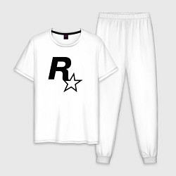 Пижама хлопковая мужская ROCKSTAR GAMES, цвет: белый