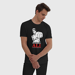 Пижама хлопковая мужская Muhammad Ali, цвет: черный — фото 2